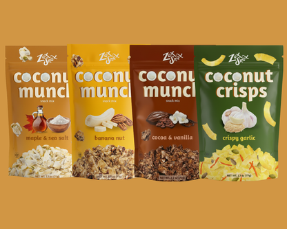 バナナ 4-Pack - Zax Snax - Coconut Snack Mixes – ZaxSnax