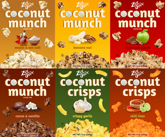 3-Pack PARTY SIZE- Zax Snax - Coconut Snack Mixes